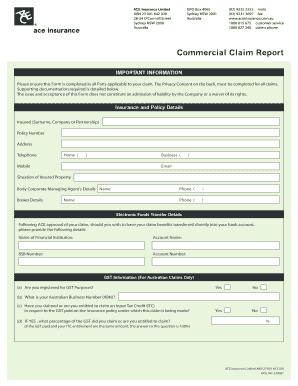 Commercial Claim Report