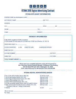 RTDNA Digital Advertising Contract