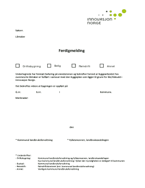 Norwegian Construction Completion Certificate
