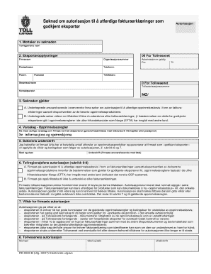 Norwegian Customs Approval Application
