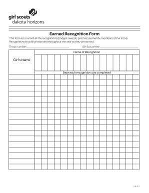 Earned Recognition Form