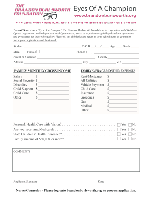 Eyes of a Champion Application Form
