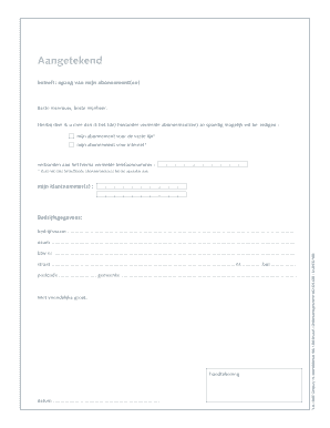 Opzeg van mijn abonnement(en)