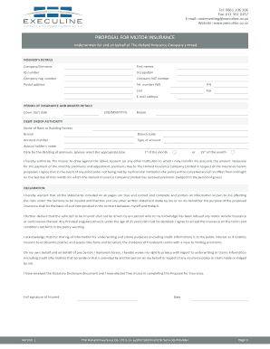 Motor Insurance Proposal Form
