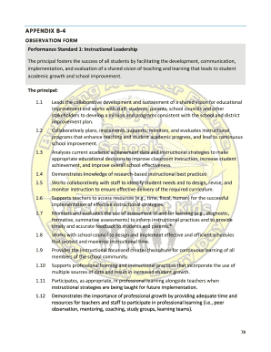 Principal Performance Observation Form