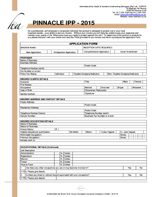 Income Protection Plan Application Form