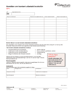 ITP 1 Form for Cash Paid Gross Salary