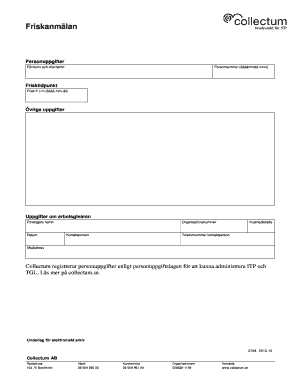 Swedish Health Declaration Form
