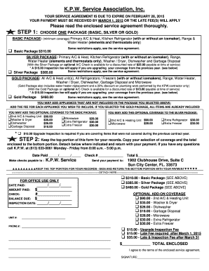 KPW Service Agreement Renewal Form