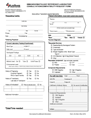 Immunohematology Consultation Request Form
