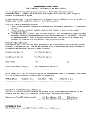 Stoughton Public School District Parent Portal Agreement