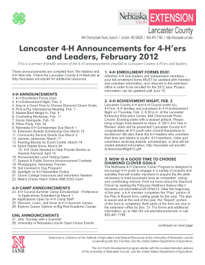 Lancaster County 4-H Enrollment Form