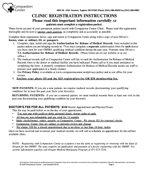 Compassion Center Clinic Registration Form