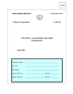 Student Academic Record Summary