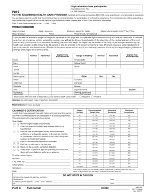 Boy Scouts High-Adventure Medical Form