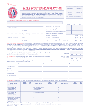 Eagle Scout Rank Application