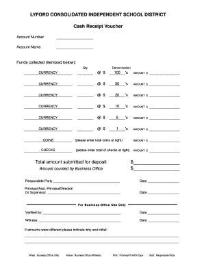 Cash Receipt Voucher - Lyford CISD