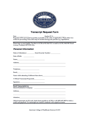 Transcript Request Form