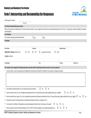 Voluntary and Mandatory Peer Review Form
