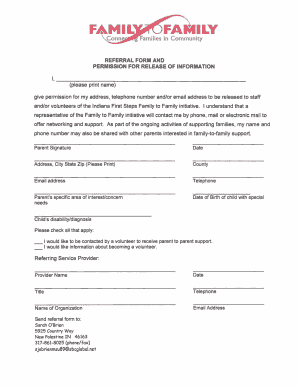 Indiana First Steps Family Referral Form