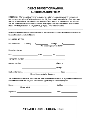 Direct Deposit Authorization Form