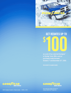Goodyear Canada Tire Rebate Form