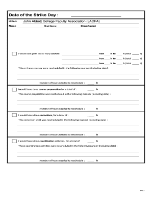 Questionnaire de report de la journée de grève