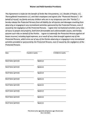 Waiver and Hold Harmless Agreement
