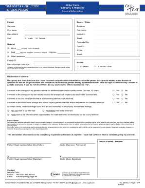 Bestellformular 'Epilepsie & Migräne'