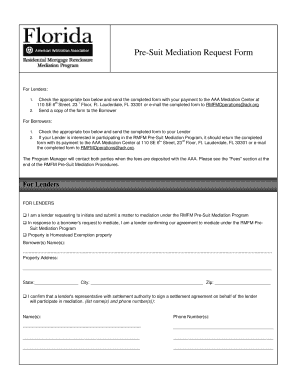 Pre-Suit Mediation Request Form