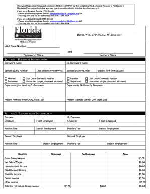 Residential Mortgage Foreclosure Mediation Form