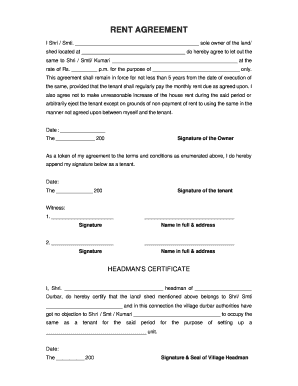 Rent Agreement