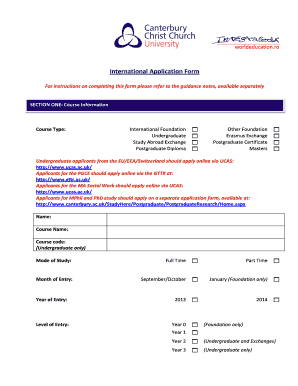International Student Application Form