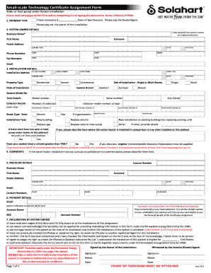 Small-scale Technology Certificate Assignment Form