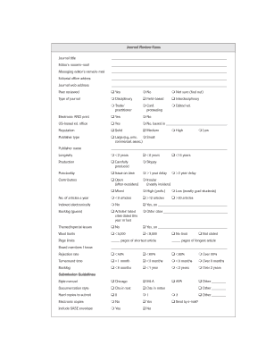 Journal Review Form