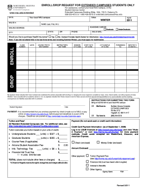NAU Enroll Drop Request Form