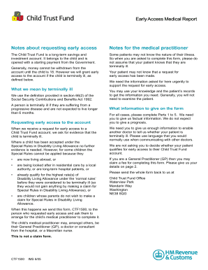 UK Child Trust Fund Early Access Medical Report
