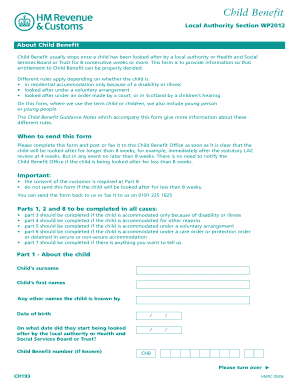 Child Benefit Notification Form
