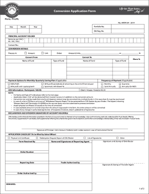 Al Meezan Family of Funds Conversion Application Form
