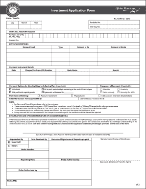 Investment Application Form