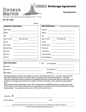 Brokerage Agreement for Power Boat