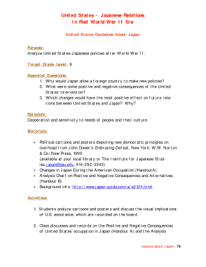 United States Decisions About Japan Lesson Plan