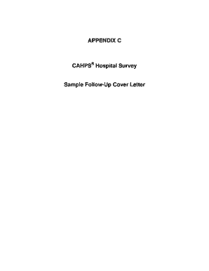 APPENDIX C CAHPS Hospital Survey Sample Follow-Up Cover Letter - hcahpsonline