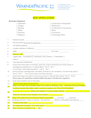 Commercial Property Insurance Application