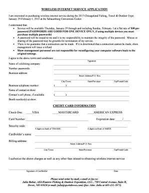 Wireless Internet Service Application