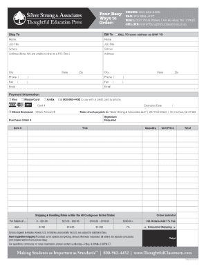 Thoughtful Classroom Order Form