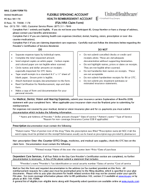 United Healthcare FSA/HRA Claim Form