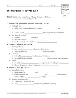 Chapter 15 Student Study Guide