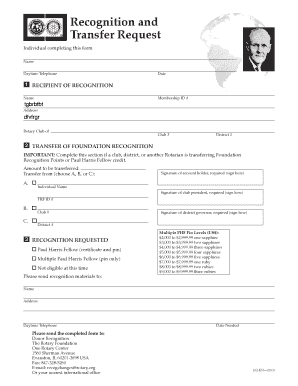 Rotary Foundation Recognition Transfer Request