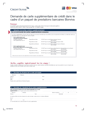 Demande de carte supplémentaire de crédit